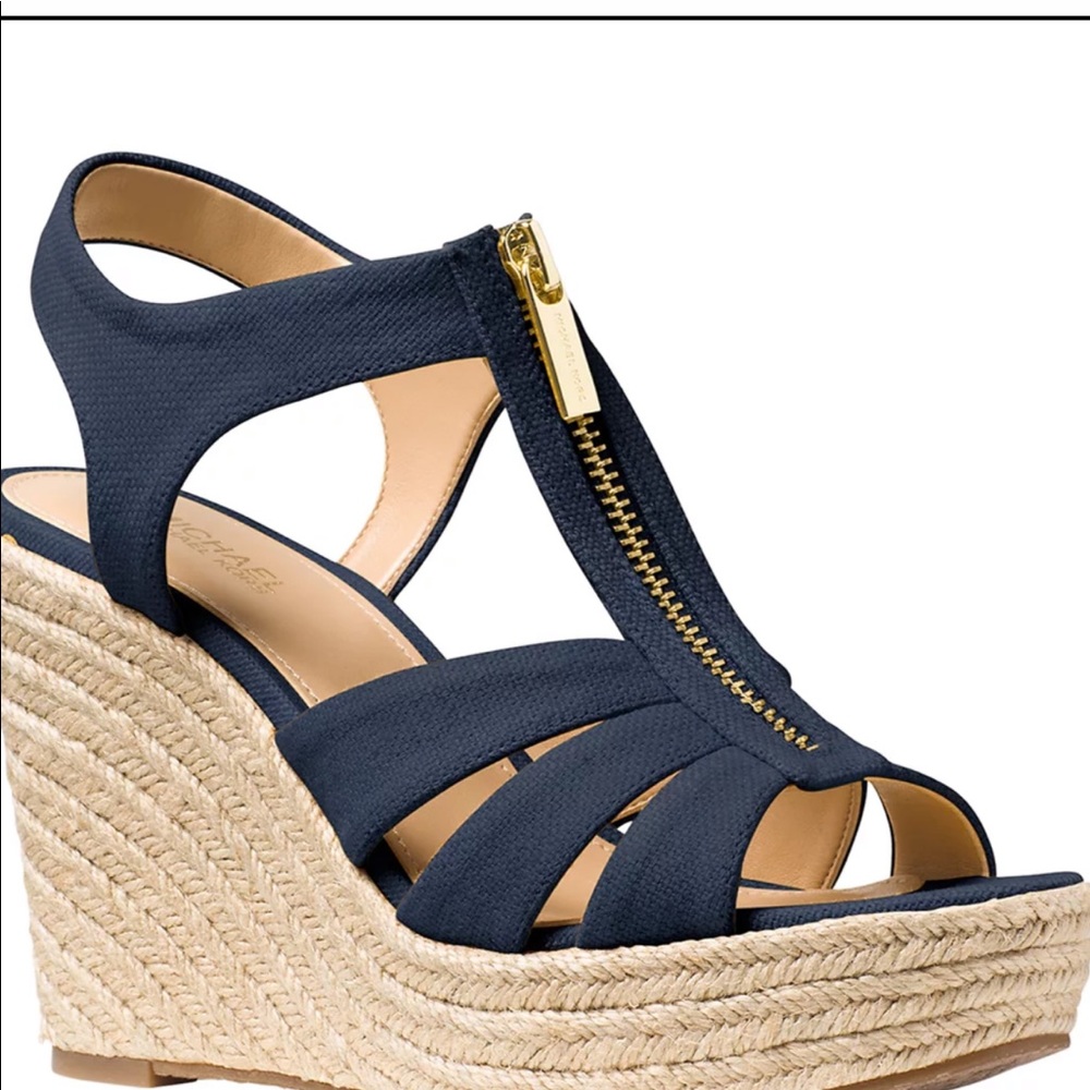 Michael Kors Berkley Blue wedge sandals 8.5 EUC